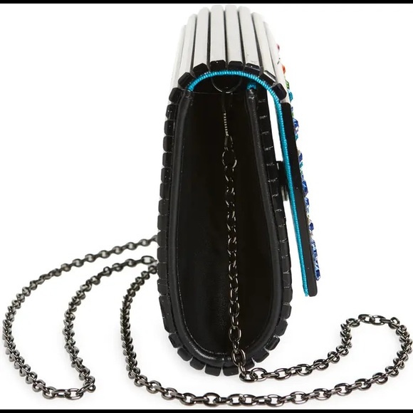 Kurt Geiger London Black Crystal Embellished Party Clutch - Picture 9 of 10